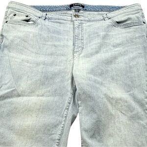Chaps Men’s Long Denim Shorts Blue Size 20W‎ Relaxed Fit Knee Length Jeans